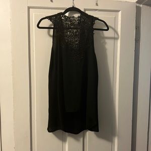 Black summer lace casual top